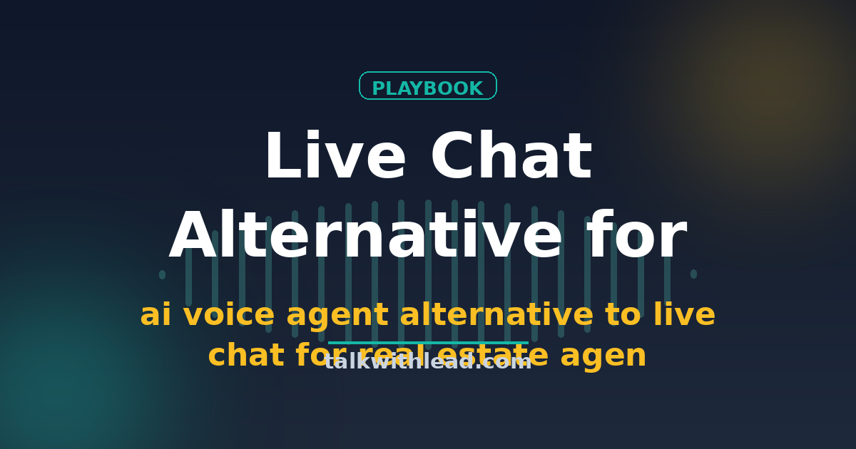 ai voice agent alternative to live chat for real estate agent websites — flat-vector editorial illustration in TalkWithLead brand style.
