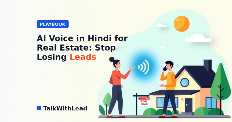 AI Voice in Hindi for Real Estate: Stop Losing Leads