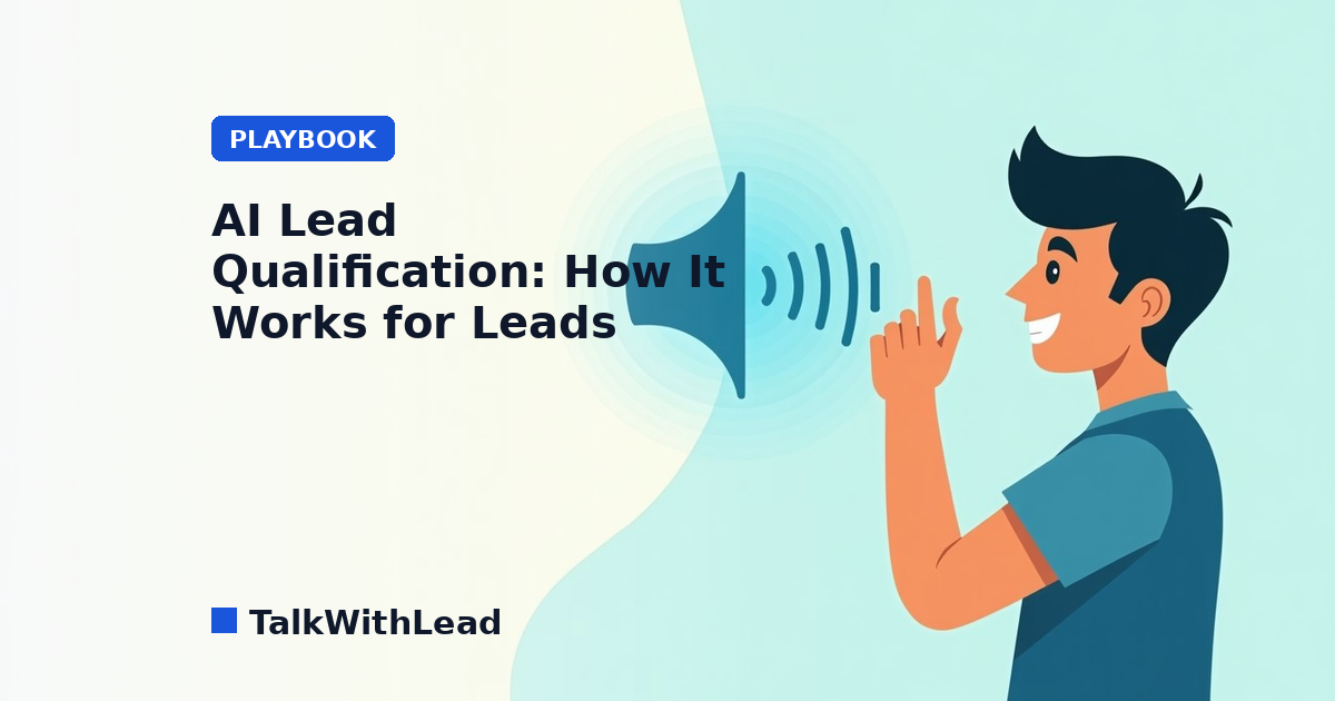 ai lead qualification — flat-vector editorial illustration in TalkWithLead brand style.